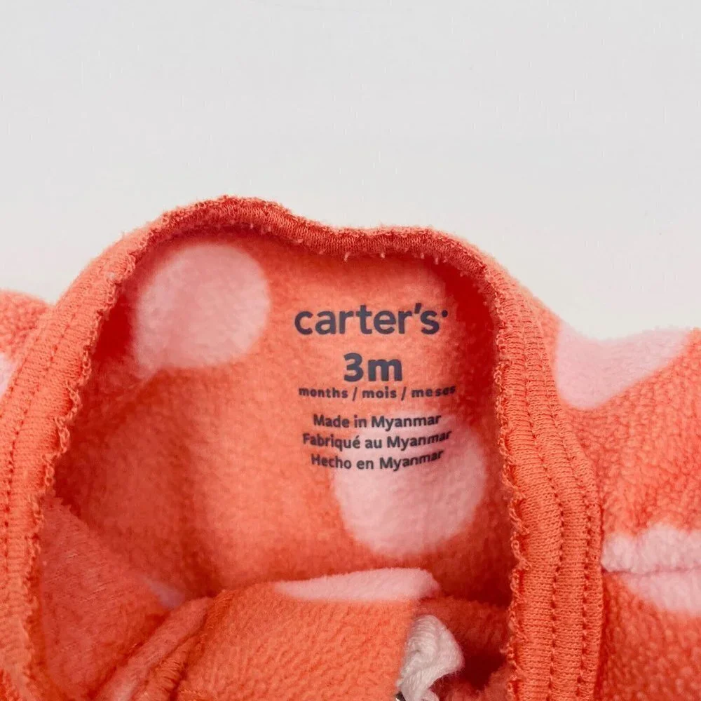 Carters Baby Girls 3 Months Bunny Fleece Footed Sleep‎ and Play One Piece 822
